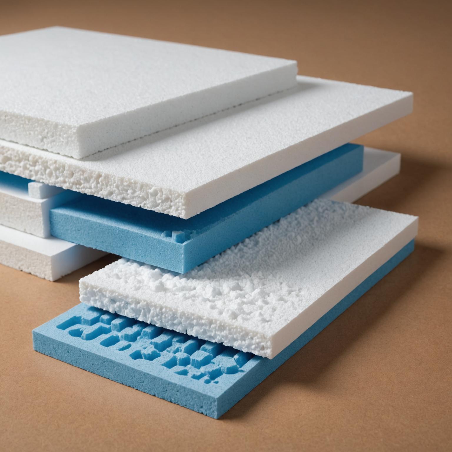 EPS and XPS foam boards side by side comparison