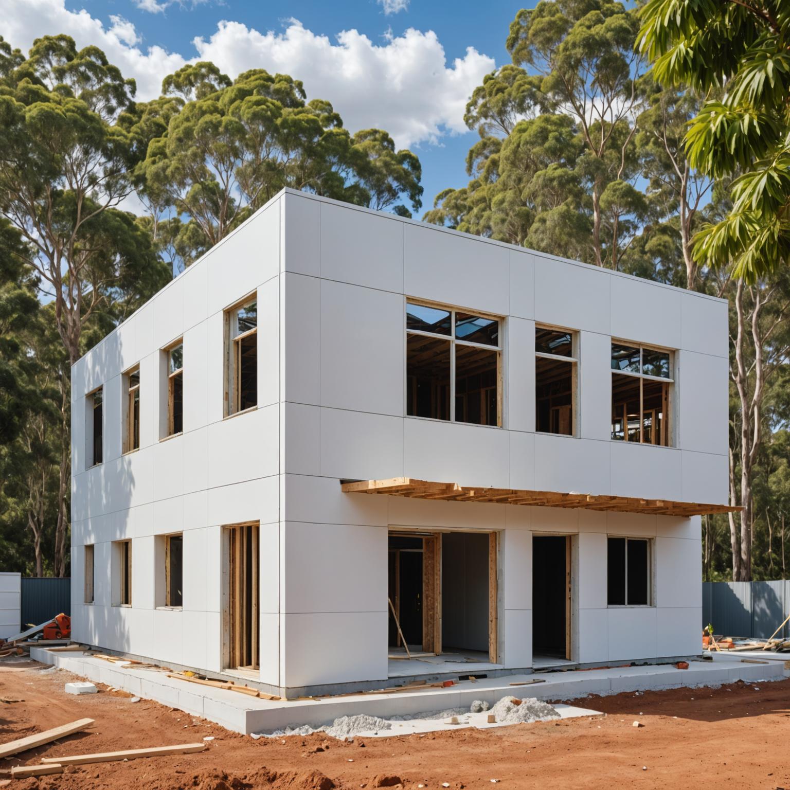Sustainable construction site with foam insulation