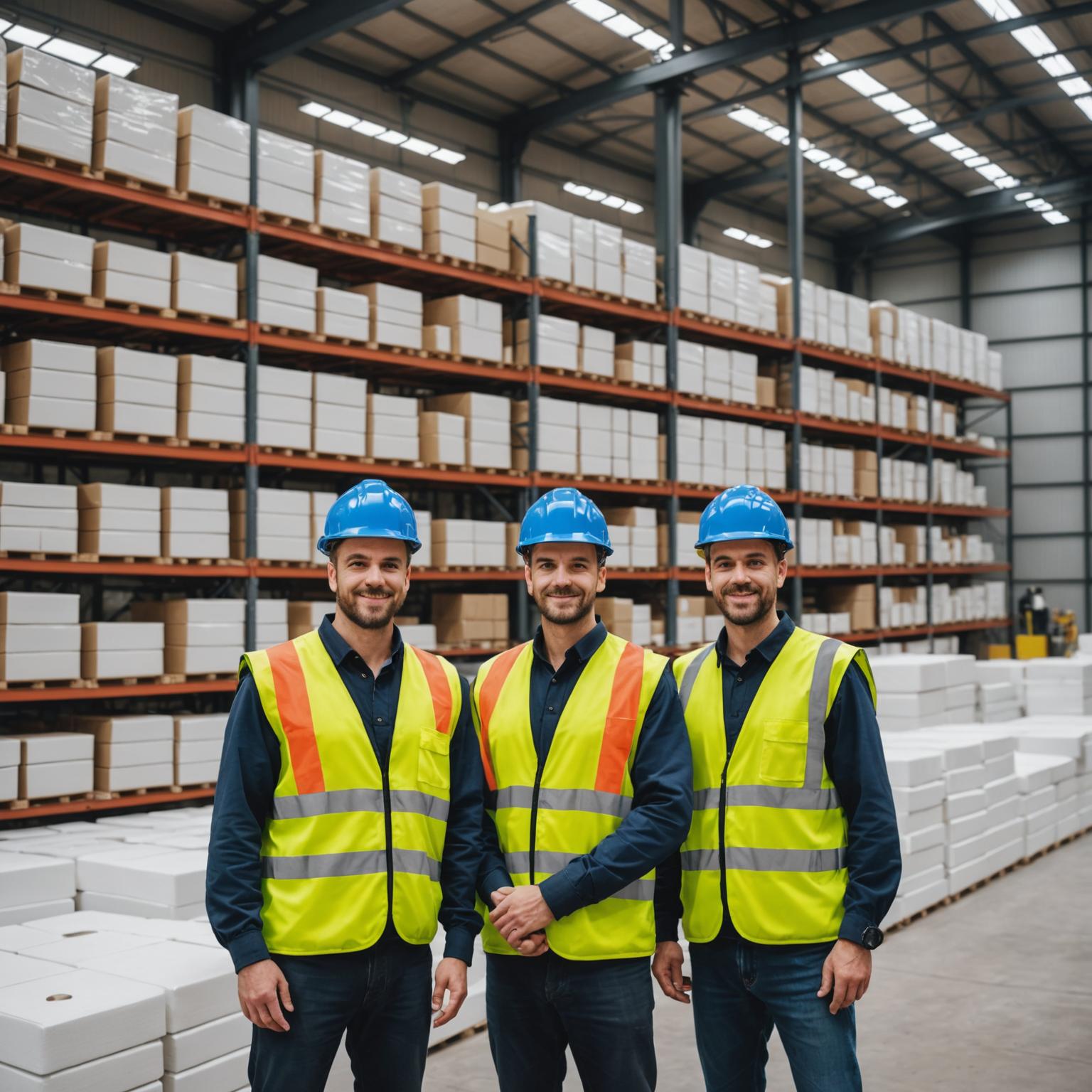 Hispatian Foam Solutions team in warehouse facility