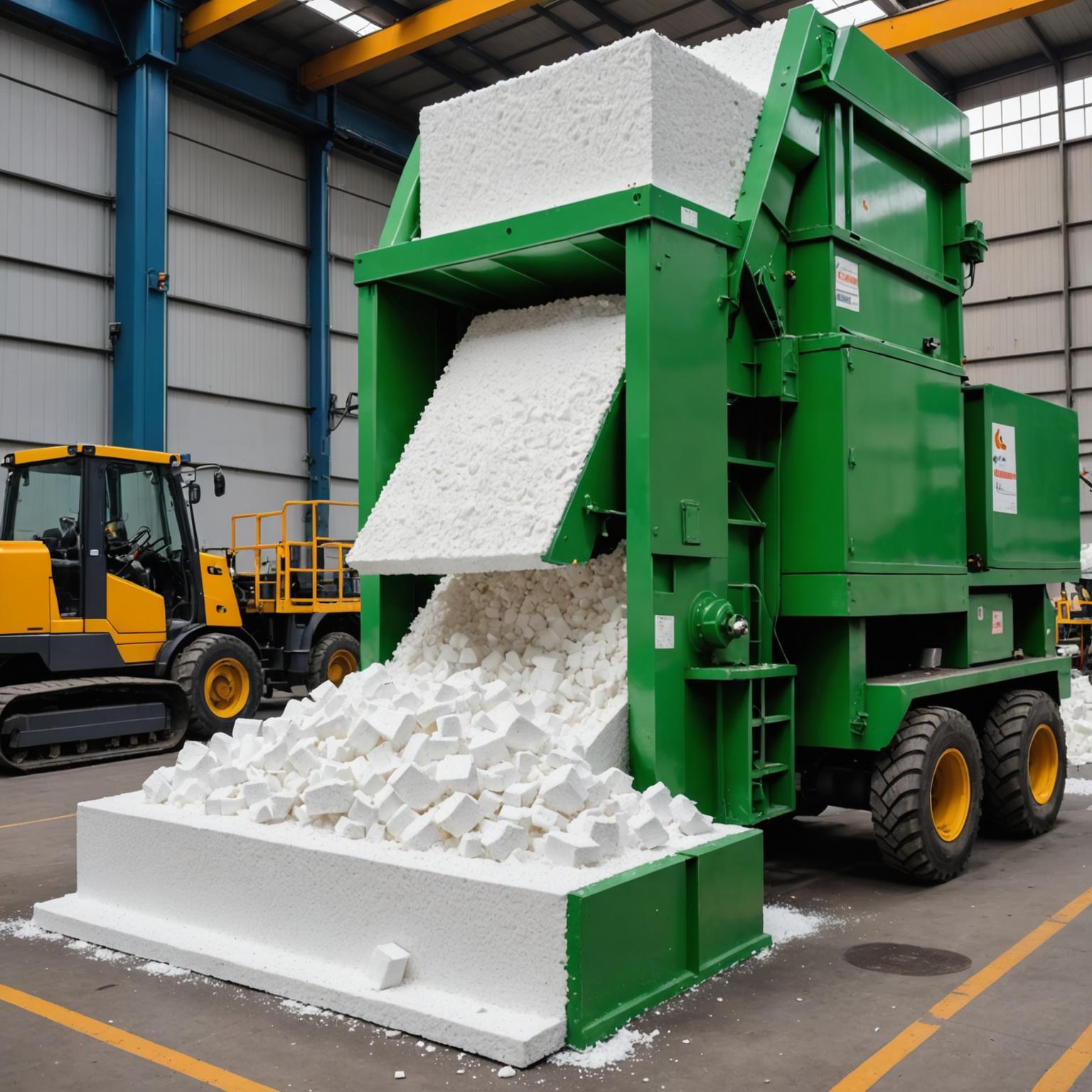 Polystyrene compaction and recycling equipment